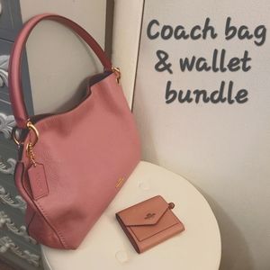 Coach Pink bag and wallet bundle